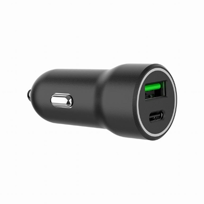 Picture of Auto lādētājs Gembird USB Type-C + USB Type-A Black