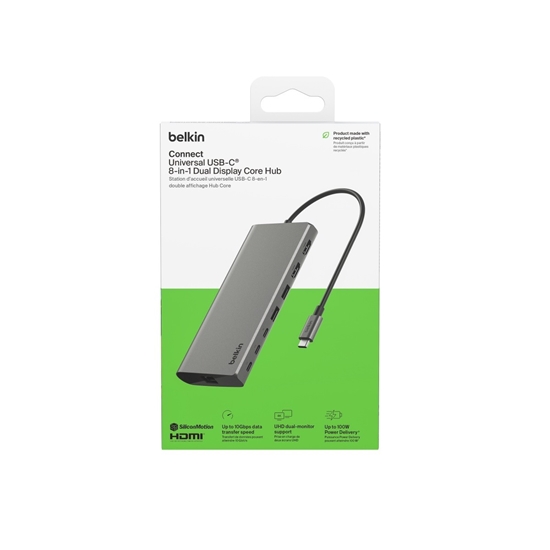 Изображение Belkin CONNECT USB-C 8-in-1 Core for 2 Monitors  INC015btSGY-CZ