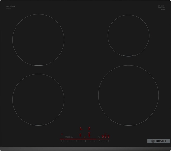 Изображение Bosch Serie 6 PIE631HB1E hob Black Built-in 60 cm Zone induction hob 4 zone(s)