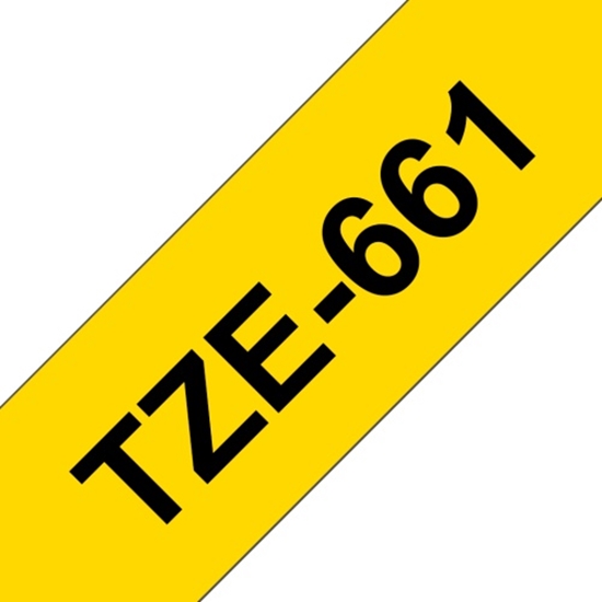 Picture of Brother TZE661 36MM BLACK ON YELLOW TAPE