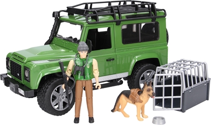 Attēls no Bruder 2587 02587 Land Rover Defender Station Wagon with Forester and Dog