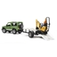 Attēls no Bruder Professional Series Land Rover Defender with Trailer - CAT and Man (02593)