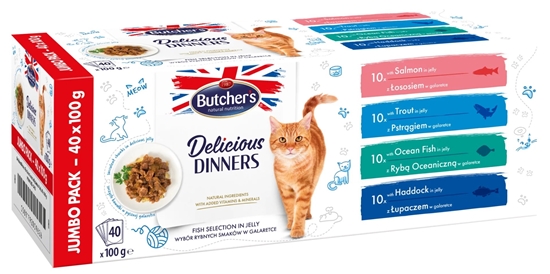 Picture of BUTCHER'S Delicious Dinners Jumbo Pack Mix Fish selection in jelly - wet cat food - 40 x 100g