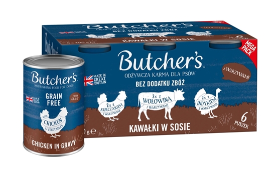 Picture of BUTCHER'S Original Mega pack mix with vegetables in gravy- wet dog food - 6 x 400g