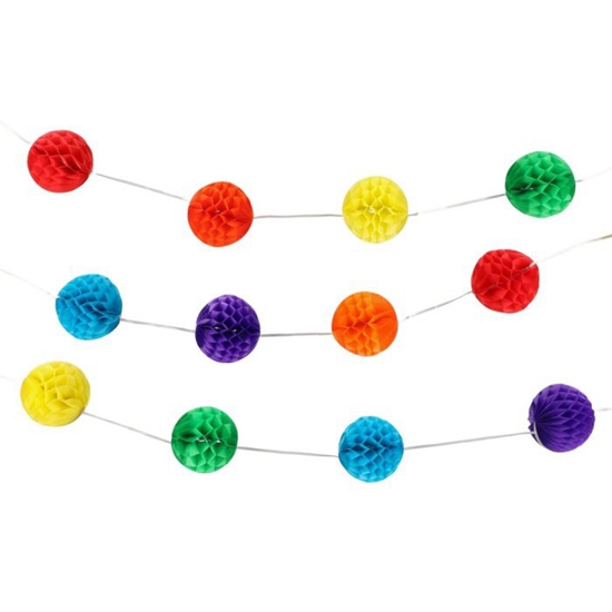 Picture of Dekors virtene Festi honeycomb pom pom 315cm