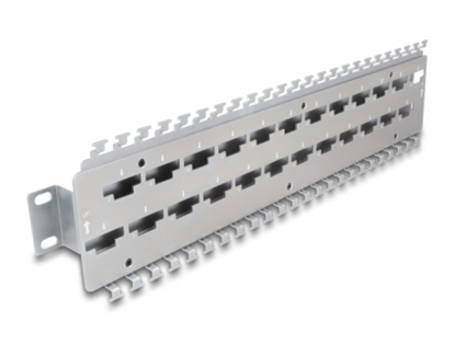 Attēls no Delock 19″ Cable support rail for network cable connectors with LSA connection 24 port metal