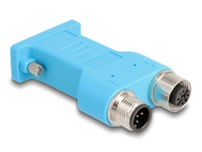 Изображение Delock D-Sub 9 female to M12 male and female 5 pin A-coded CAN bus splitter 180° blue