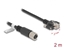 Picture of Delock M12 Cable X-coded 8 pin female to RJ45 plug with screws Cat.6A S/FTP 2 m black