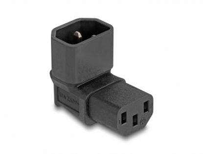 Picture of Delock Power Adapter IEC 60320 - C14 to C13, male / female, 10 A, 90° angled