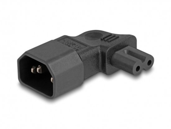 Picture of Delock Power Adapter IEC 60320 - C14 to C7, male / female, 2.5 A, 90° angled