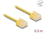 Attēls no Delock RJ45 Network Cable Cat.6 UTP Ultra Slim 0.3 m yellow with short plugs