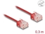 Picture of Delock RJ45 Network Cable Cat.6 UTP Ultra Slim 0.3 m red with short plugs