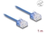 Attēls no Delock RJ45 Network Cable Cat.6 UTP Ultra Slim 1 m blue with short plugs