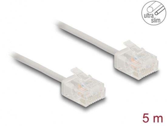 Picture of Delock RJ45 Network Cable Cat.6 UTP Ultra Slim 5 m grey with short plugs