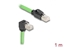 Picture of Delock RJ45 Network Cable Cat.6A plug to plug downwards angled SF/UTP suitable for drag chains PUR (TPU) 1 m green