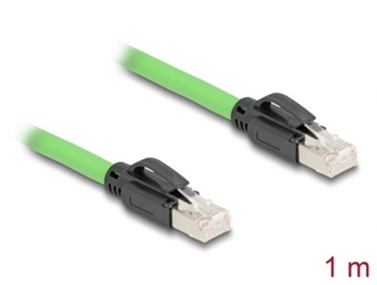 Picture of Delock RJ45 Network Cable Cat.6A plug to plug SF/UTP suitable for drag chains PUR (TPU) 1 m green