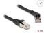 Picture of Delock RJ45 Network Cable Cat.6A S/FTP plug 45° right angled to plug straight 3 m black