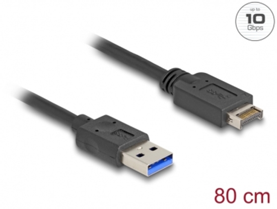 Picture of Delock USB 10 Gbps Cable USB Type-E Key A 20 pin male to USB Type-A male 80 cm