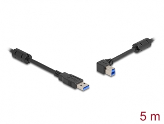 Picture of Delock USB 5 Gbps Cable Type-A male to Type-B male 90° left angled 1 m