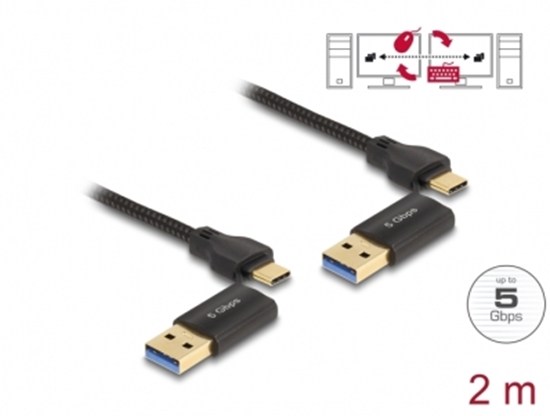 Picture of Delock USB Type-C™ 5 Gbps Data Link Cable + KM Switch 2 m