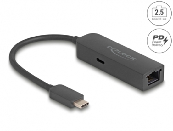 Изображение Delock USB Type-C™ Adapter to 2.5 Gigabit LAN with Power Delivery 100 watt