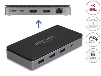 Attēls no Delock USB Type-C™ Docking Station 4K - Dual HDMI MST / USB / Gibabit LAN / PD 3.0 85 W