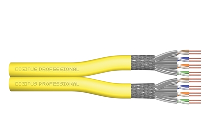 Изображение DIGITUS Instal-kab Cat7a S/FTP tw.Pair  500m gelb   AWG22/1 (Speditionsversand)