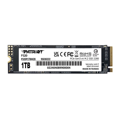 Изображение Dysk SSD Patriot P320 1TB M.2 2280 PCI-E x4 Gen3 NVMe (P320P1TBM28)