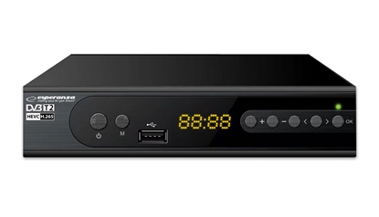 Attēls no Esperanza EV106P Digital DVB-T2 H.265/HEVC tuner, Black