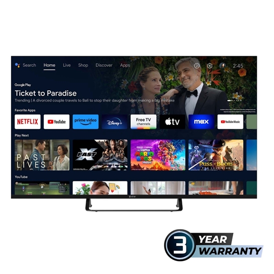 Picture of eSTAR Android TV 43"/101cm 2K FHD LEDTV43A1T2 Black