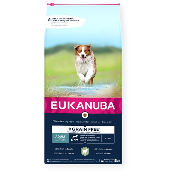 Picture of EUKANUBA Grain Free Adult Small&Medium Lamb - dry dog food - 12kg