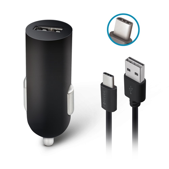 Изображение Forever M02 USB Car Charger + USB-C Cable 1.2m