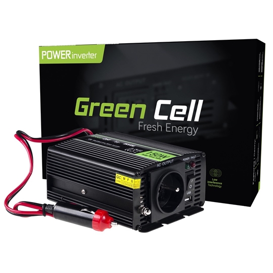 Изображение Green Cell INV06 power adapter/inverter Auto 150 W Black