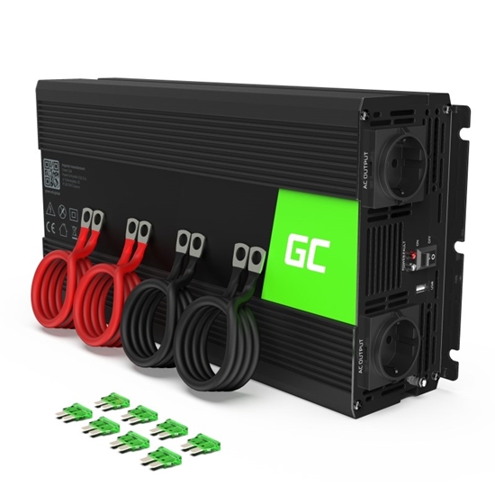 Изображение Green Cell INV15 power adapter/inverter Auto 3000 W Black