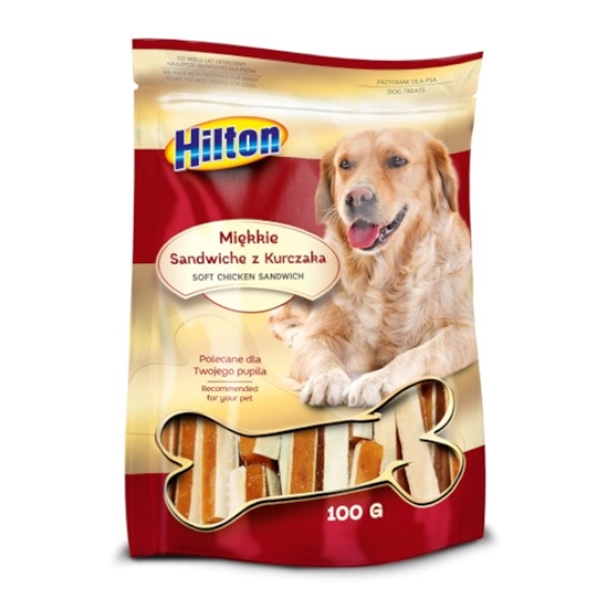 Picture of HILTON soft chicken sandwiches - dog treat - 100g