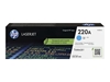 Picture of HP 220A Cyan Laser Toner Cartridge, 1800 pages, for HP LaserJet Pro 4302fdn