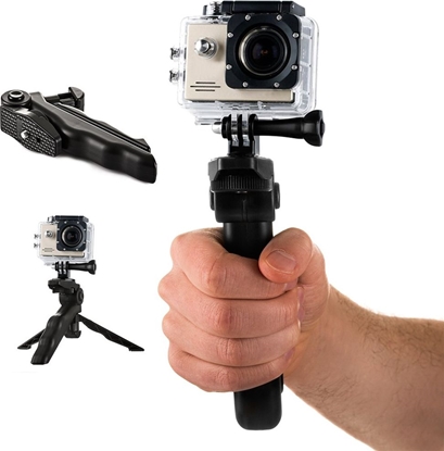 Изображение Hurtel Holder with a mini tripod for GoPro SJCAM sports cameras  black