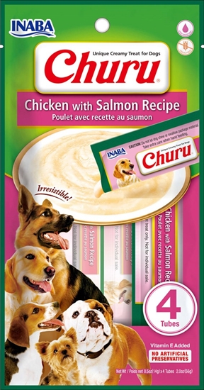 Изображение INABA Churu Chicken with salmon - dog treat - 4x14 g