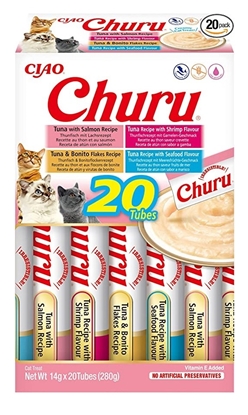 Picture of INABA Churu Variety box Seafood - cat treats - 20 x 14g