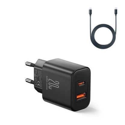 Изображение Joyroom JR-TCF05 USB-A USB-C Charger 20W + USB-C Cable 1m