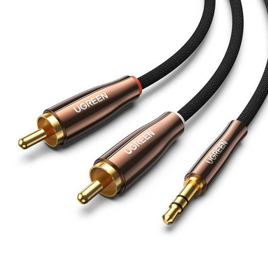 Изображение Kabel Ugreen Jack 3.5mm - RCA (Cinch) x2 1m czarny (80845)