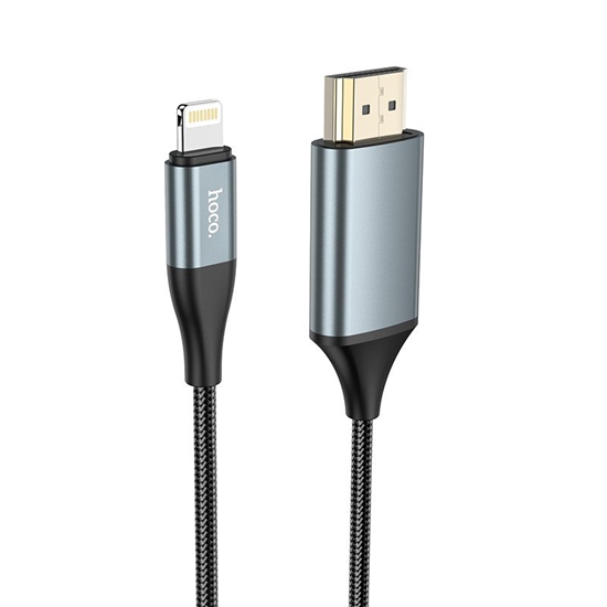 Picture of Kabelis Hoco UA15 Lightning to HDMI 2.0m pilkas