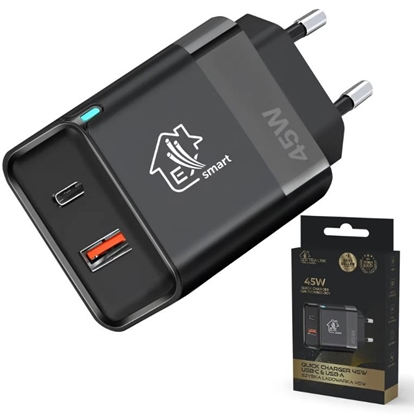 Изображение Ładowarka Smart Life Fast Charger 45W GaN   USB-C, USB-A 