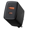 Изображение Lādētājs Baseus Compact Quick Charger USB + USB-C 20W Black