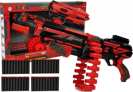 Picture of Lean Sport Large Pistol Rifle With Foam Bullets 40 Pcs Red and Black Sight