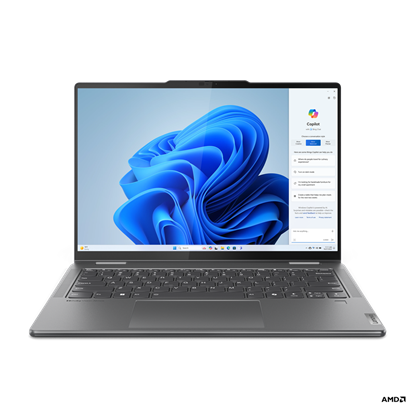 Изображение Lenovo Yoga 7 2-in-1 14AHP9 | Storm Grey | 14 " | OLED | Touchscreen | WUXGA | 1920 x 1200 pixels | Glossy | AMD Ryzen 5 | 8640HS | 16 GB | Soldered LPDDR5x | Solid-state drive capacity 1000 GB | AMD Radeon 760M Graphics | Windows 11 Home | 802.11ax | Blu