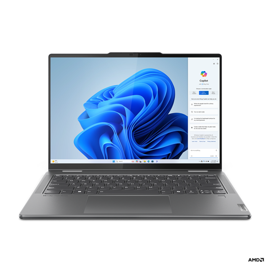 Picture of Lenovo Yoga 7 2-in-1 14AHP9 | Storm Grey | 14 " | OLED | Touchscreen | WUXGA | 1920 x 1200 pixels | Glossy | AMD Ryzen 5 | 8640HS | 16 GB | Soldered LPDDR5x | Solid-state drive capacity 1000 GB | AMD Radeon 760M Graphics | Windows 11 Home | 802.11ax | Blu