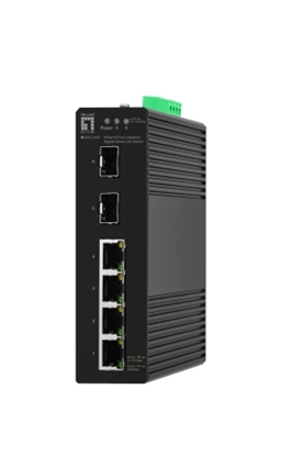 Изображение Level One LevelOne Switch  6x GE IGS-2106   2xSFP, 4xRJ45      schwarz