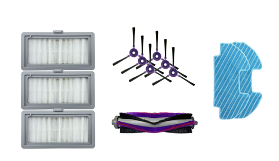 Изображение Midea | Spare Parts Kit: 6x Side Brush, 1x Main Brush, 3x HEPA Filter, 2x Mopping Cloth for I5C