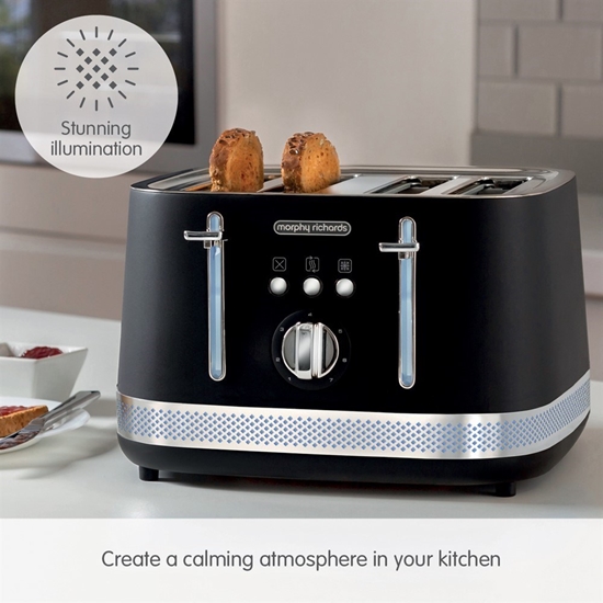 Изображение Morphy Richards Illumination black 4 slice toaster